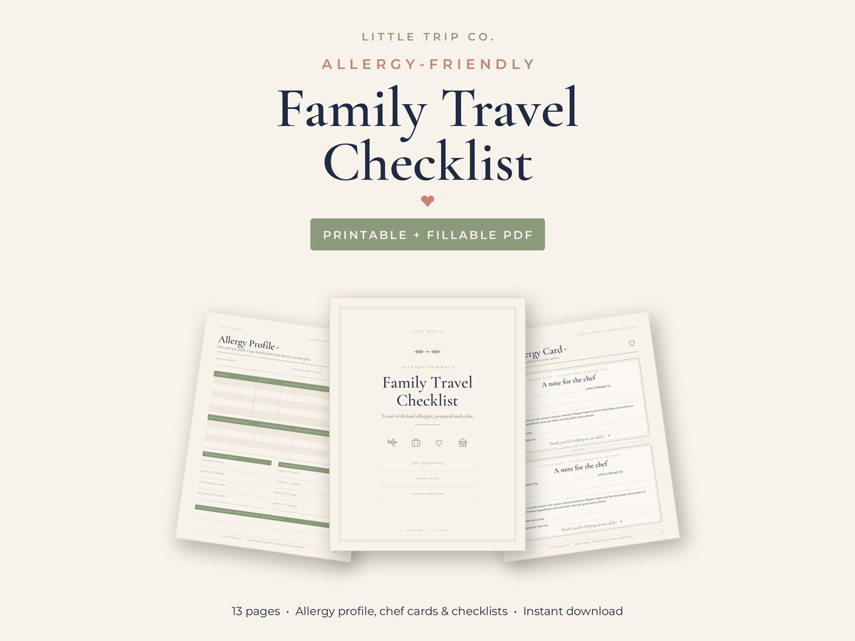 Allergy-Friendly Travel Checklist printable by Little Trip Co.