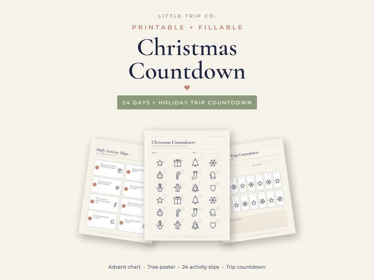 Christmas Countdown printable by Little Trip Co.