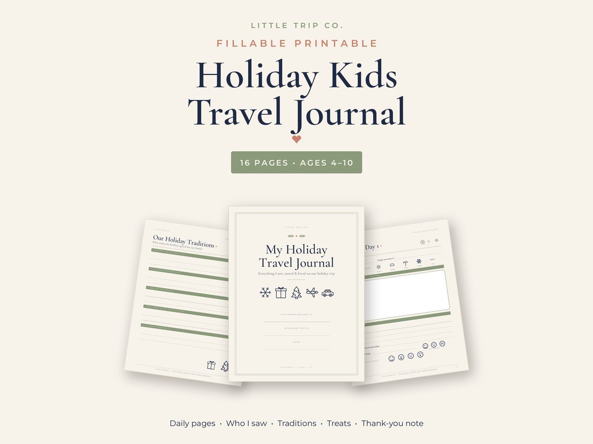 Christmas Kids Travel Journal printable by Little Trip Co.