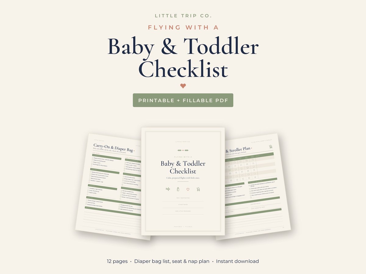 Flying with a Baby & Toddler Checklist printable by Little Trip Co.