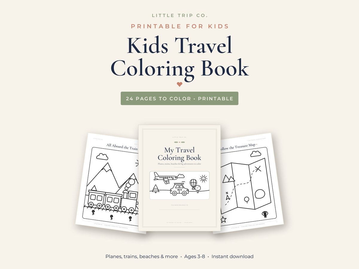 Kids Travel Coloring Book printable by Little Trip Co.