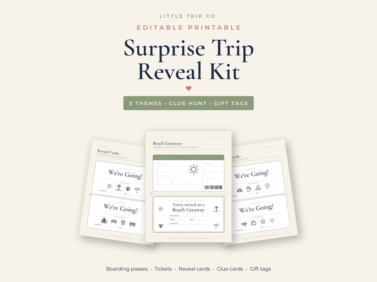 Surprise Trip Reveal Kit printable by Little Trip Co.